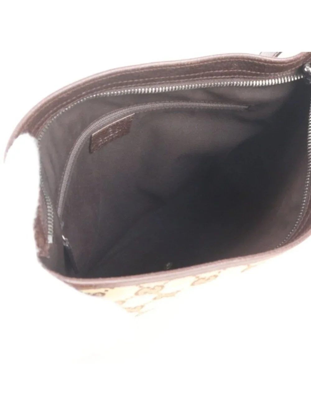 Gucci GG Canvas Leather Shoulder Bag Crossbody Messenger Business Brown